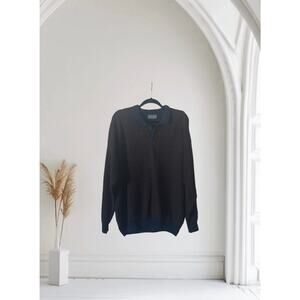 Vintage Jantzen Sweater Black Blue Pullover X Large